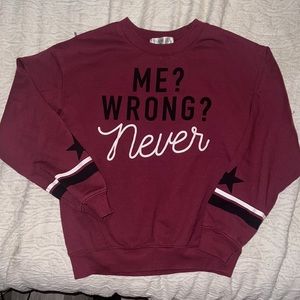 Maroon sweater crew neck